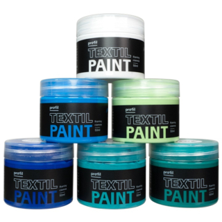 Set di colori per tessuti scuri Profil - Blue Lagoon 6 x 50 ml