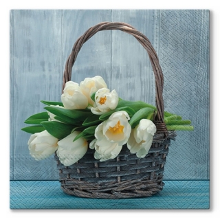 Tovaglioli per decoupage Tulips in the Basket - 1 pezzo