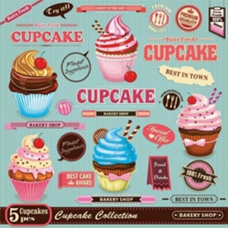 Tovaglioli per decoupage Vintage Cupcake Poster - 1 pz