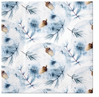 Tovaglioli per decoupage Winter Acorns - 1 no