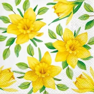 Tovaglioli per decoupage Yellow Daffodils - 1 pezzo