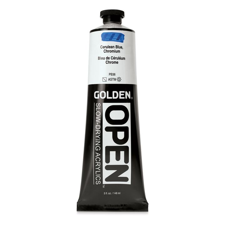 GOLDEN OPEN Vernice acrilica ad asciugatura lenta 148 ml | 7050 Cerulean Blue Chrome
