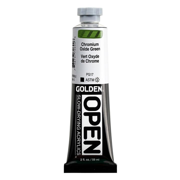GOLDEN OPEN Vernice acrilica ad asciugatura lenta 59 ml | 7060 Chromium Oxide Green