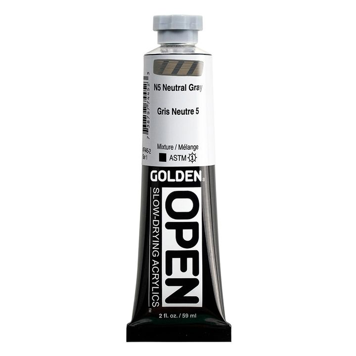 GOLDEN OPEN Vernice acrilica ad asciugatura lenta 59 ml | 7445 N5 Neutral Grey