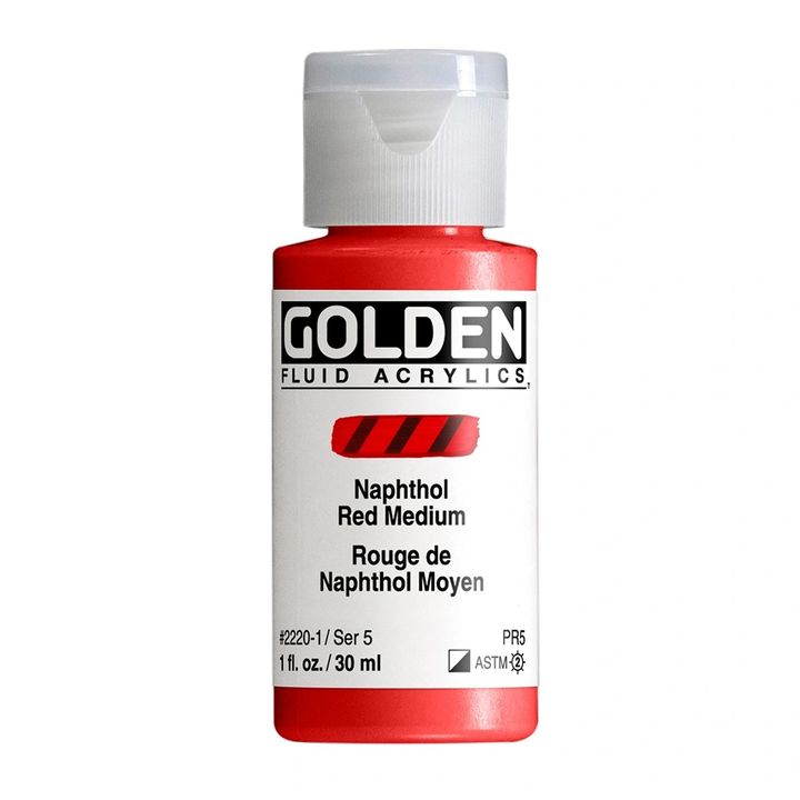 GOLDEN Vernice acrilica fluida 118 ml | 2220 naphthol medium red GOLDEN Vernice acrilica fluida 118 ml | 2220 naphthol medium red