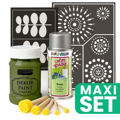 Kit per il restauro dei mobili con vernice spray argento - Verde spina