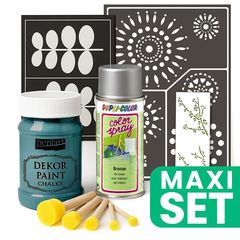 Kit per la ristrutturazione dei mobili con vernice spray argento - Verde veleno