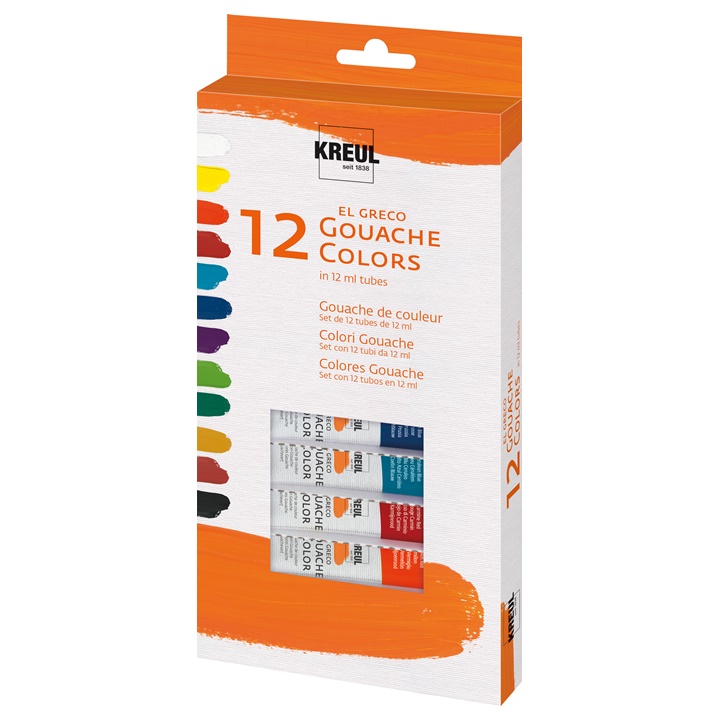 KREUL el Greco Set colori di guazzo 12x12 ml in tubi