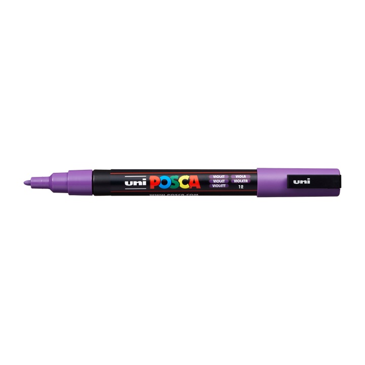 Colori per hobby, Marcatore UNI POSCA PC-3M 0.9 - 1.3 MM, purple (12), E-shop per i Vostri accessori per pittura, Consegna GRATIS per gli ordini  superiori ai 75€