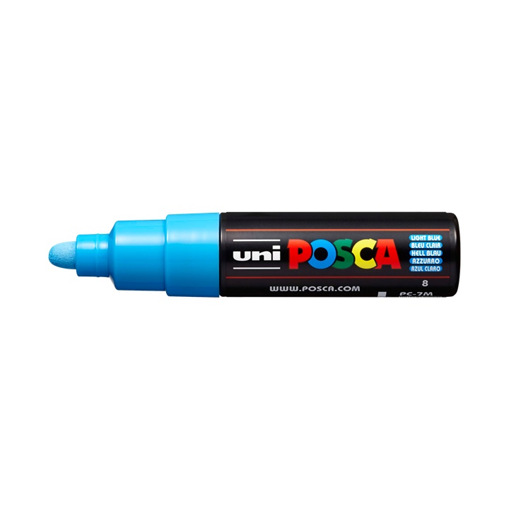 Marcatore UNI POSCA PC-7M 4.5 - 5.5 MM | light blue (8)
