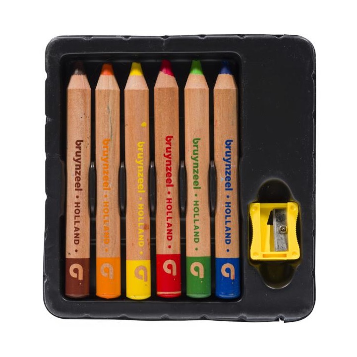 Matite colorate jumbo morbidi per bambini Bruynzeel Holland / 6 pezzi