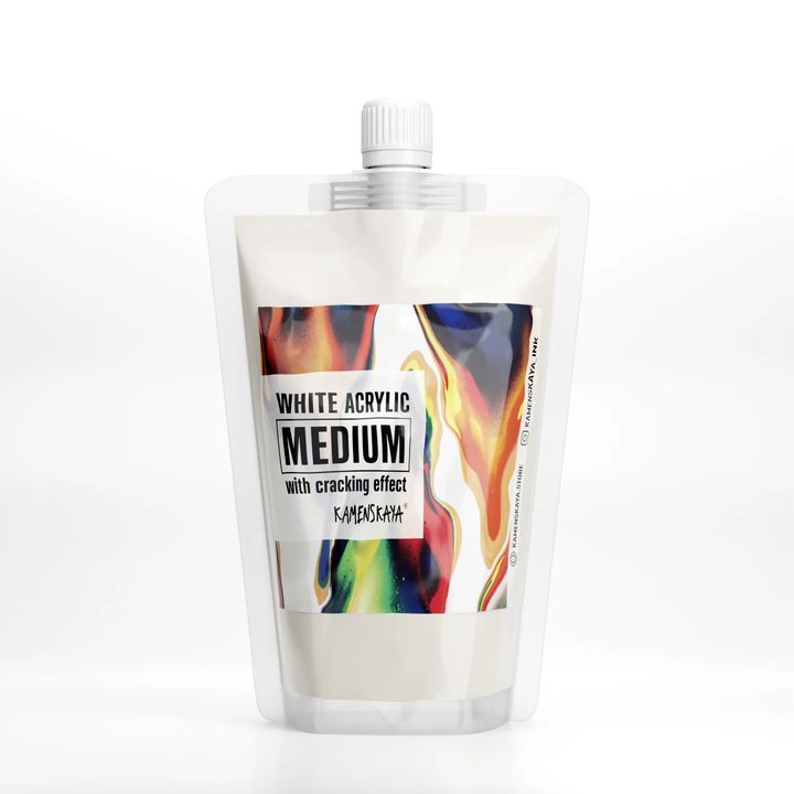 Medium acrilico bianco KAMENSKAYA con effetto cracking | 500 ml