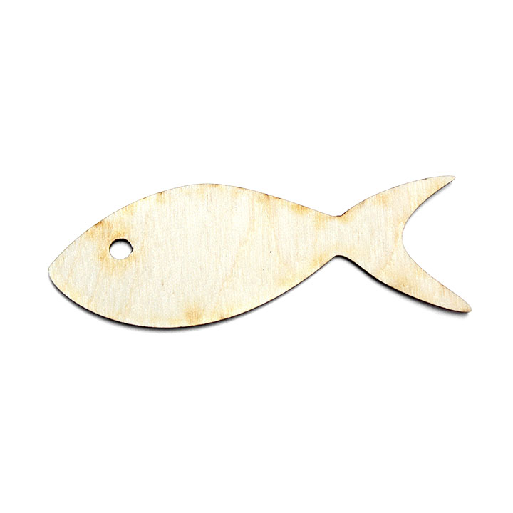 Ornamento in legno da appendere - per decoupage - Pesce