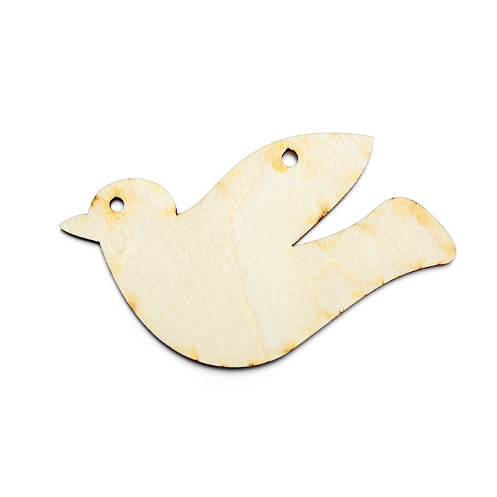 Ornamento in legno da appendere - per decoupage - Uccello