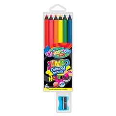 Pastelli JUMBO neon con temperino Set da 6