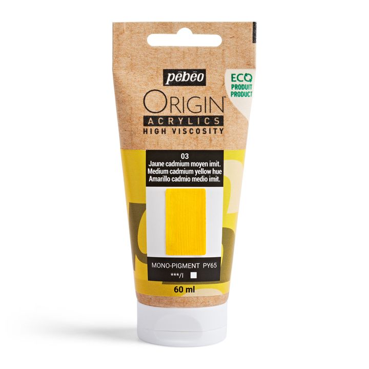 Pebeo ORIGIN Vernice acrilica 60 ml | Giallo Cadmio Medio Tonalità