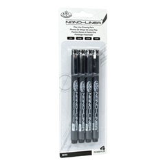 Penna grafica Royal & Langnickel NANO-LINER / set di 4
