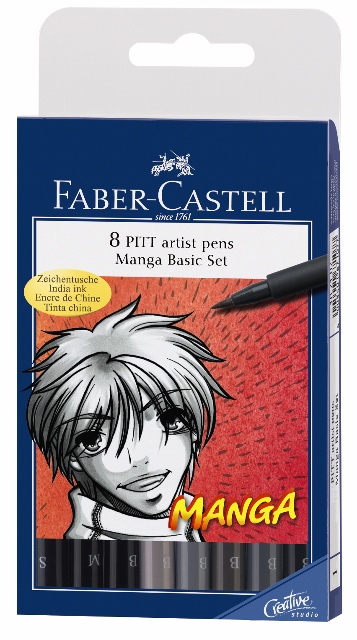 Penna PITT artist pen MANGA Grigi Set 8 #167107 (Faber Castel)
