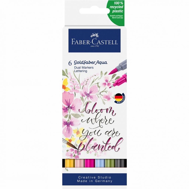 Pennarelli ad acquerello Goldfaber Aqua Dual set Lettering - 6 pz