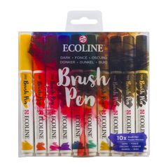 Penne acquerellabili Ecoline Brush Pen Dark | Set da 10 pezzi