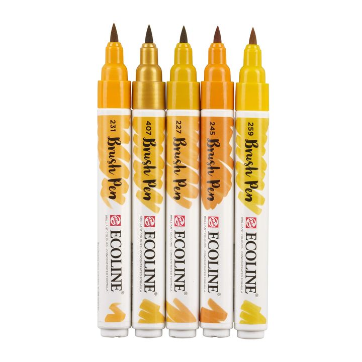 Penne acquerellabili Ecoline Brush Pen Earth  | Set di 5 pezzi