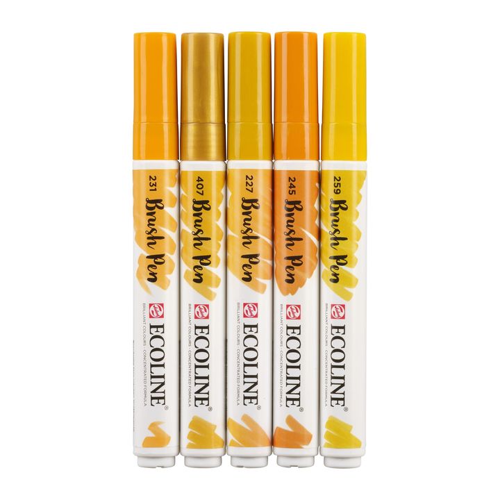 Penne acquerellabili Ecoline Brush Pen Earth  | Set di 5 pezzi