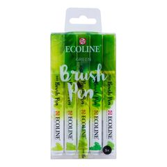 Penne acquerellabili Ecoline Brush Pen Green | Set di 5 pezzi