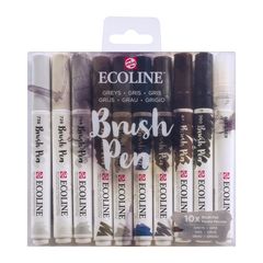 Penne acquerellabili Ecoline Brush Pen Greys | Set da 10 pezzi