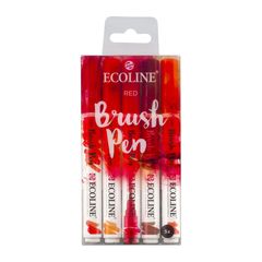 Penne acquerellabili Ecoline Brush Pen Red | Set di 5 pezzi