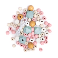 Perline di legno colorate 80 pezzi