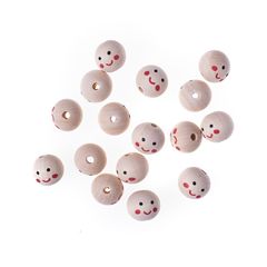 Perline di legno con facce 20 mm / 16 pezzi