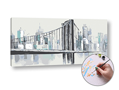 Pittura per numeri MOST THROUGH THE RIVER | difficoltà bassa