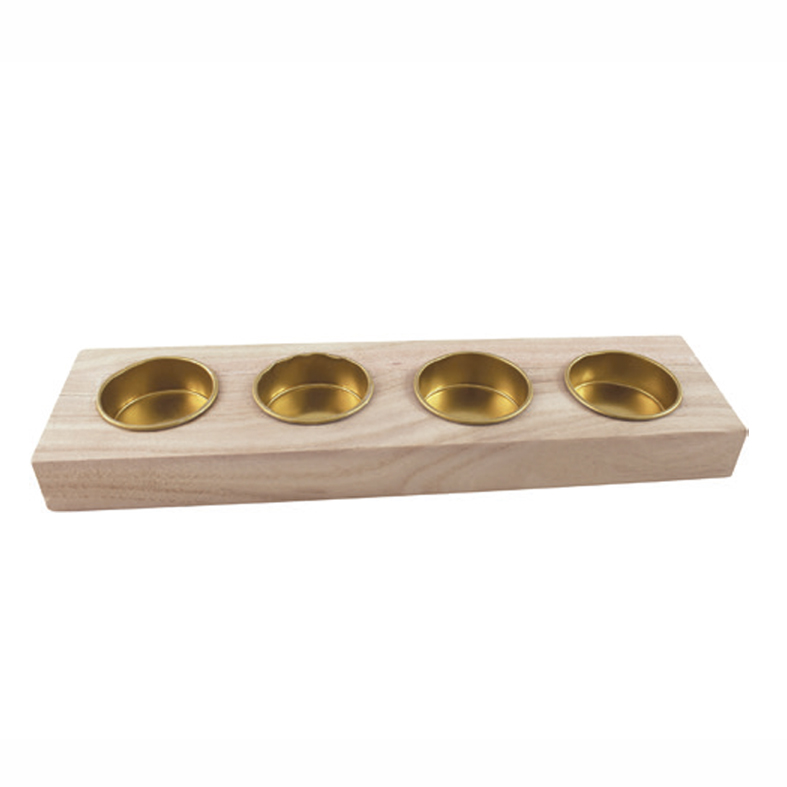 Portacandele in legno - rettangolo (articoli in legno per)
