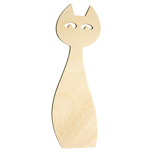 Prodotti in legno per decoupage - gatto segnalibro 