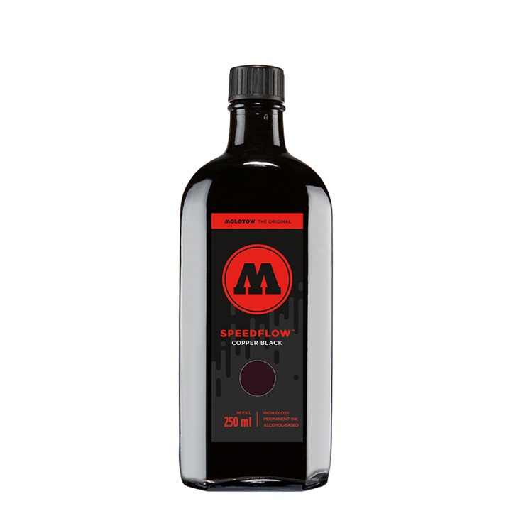 Ripieno di ricambio SPEEDFLOW COCKTAIL MOLOTOW - nero lucido 250 ml