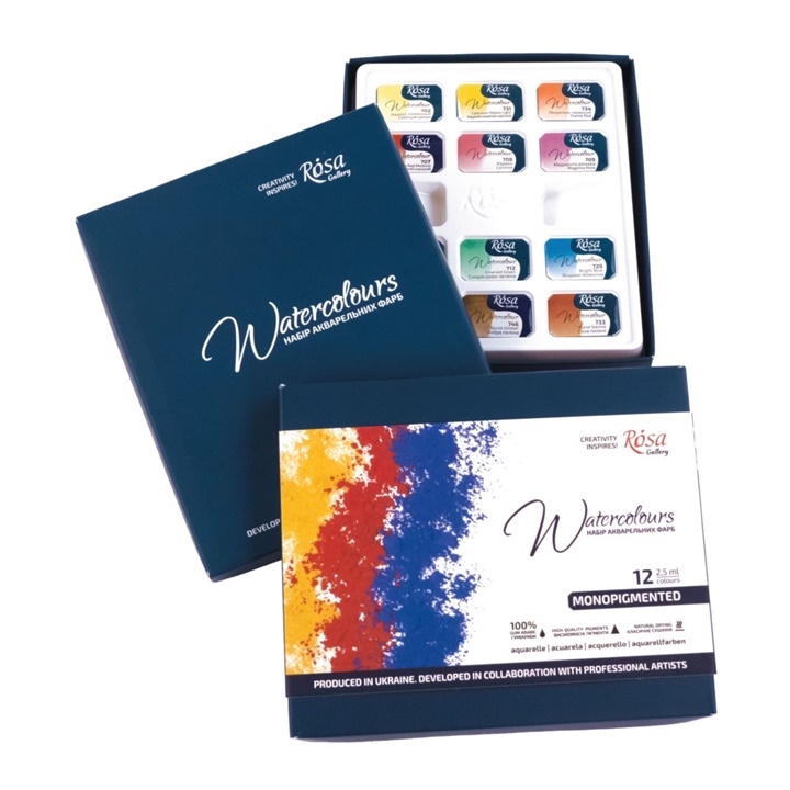ROSA Gallery Vernici acquerellabili monopigmentate 12x2,5 ml