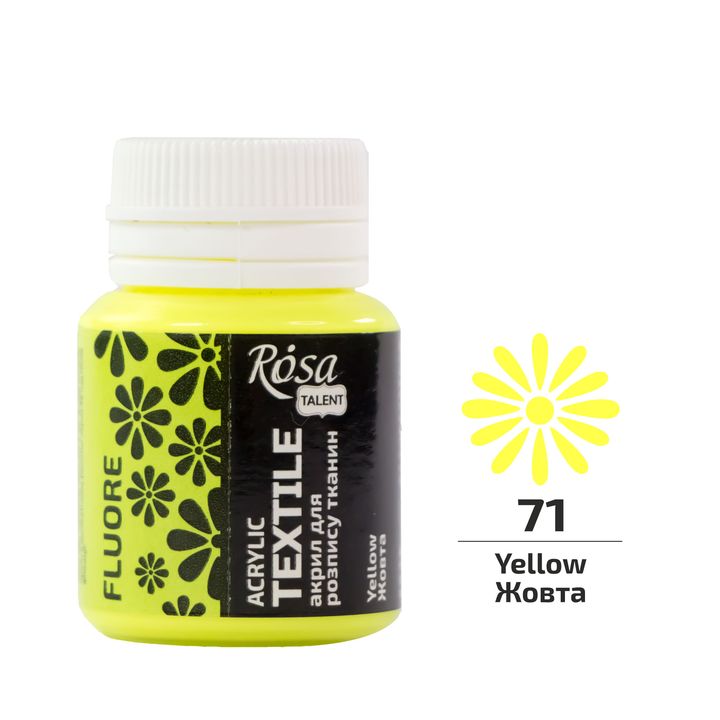 ROSA TALENT Vernice acrilica fluorescente per tessuti 20 ml | Yellow
