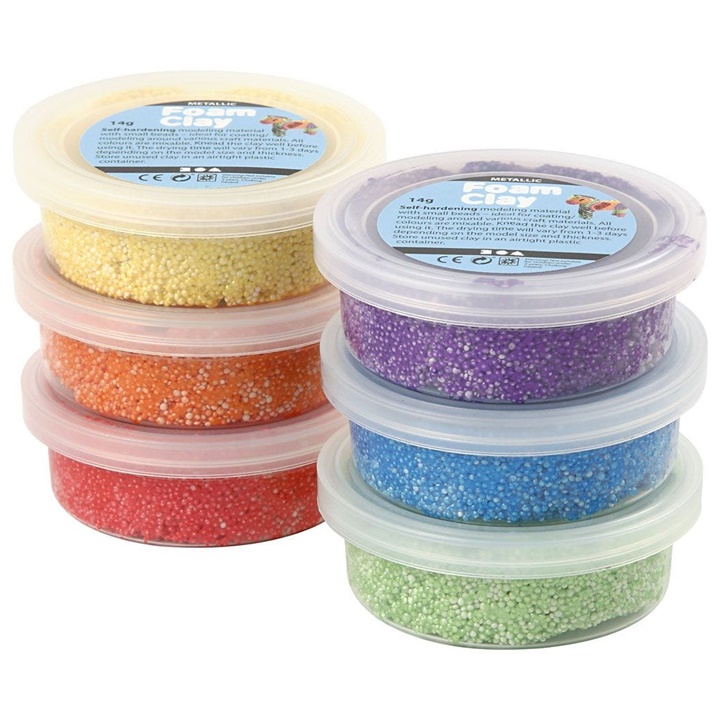 Schiuma di argilla Foam Clay leggera metallizzata 6 x 14 g