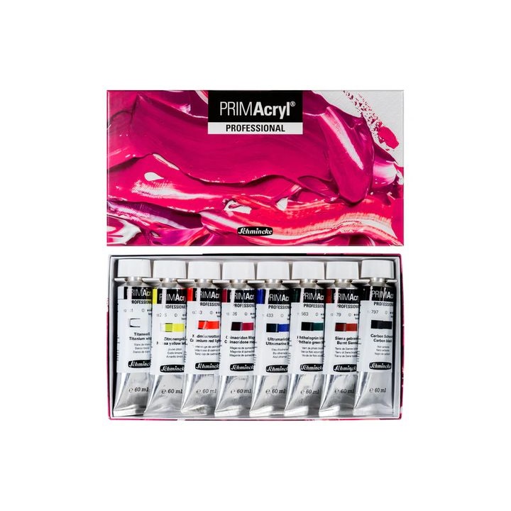 Schmincke PRIMAcryl Vernici acriliche professionali 8 x 60 ml