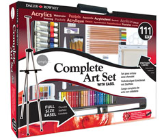 Set artistico grande Daler-Rowney con cavalletto/ 111pezzi