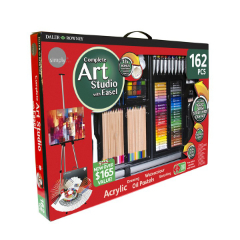 Set artistico grande Daler-Rowney con cavalletto - 162 pezzi