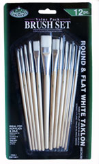 Set di 12 pennelli in taklon bianco 9611