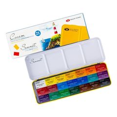 Set di acquerelli Sonnet in astuccio di metallo - 21 pezzi