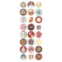Set di adesivi di Natale 24 pz  | Calendario dell'avvento