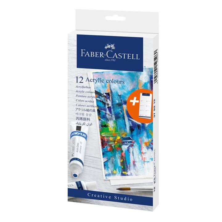 Set di colori acrilici in tubo Faber-Castell - 12 pezzi