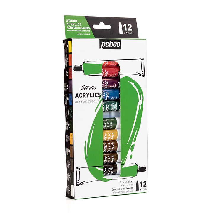 Set di colori acrilici Studio Pebeo 12 x 12 ml
