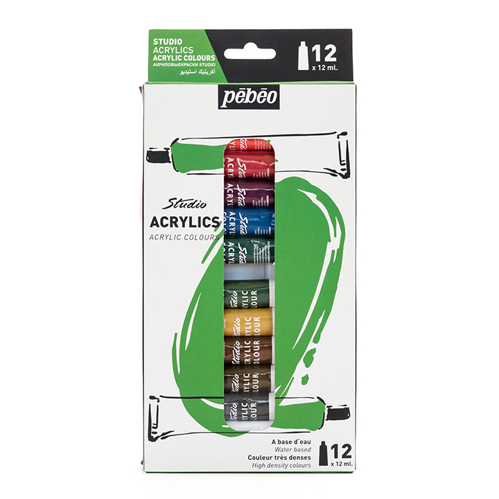 Set di colori acrilici Studio Pebeo 12 x 12 ml