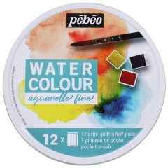 Set di colori ad acquerello Pebeo in una scatola di metallo: scegli un set | set diversi