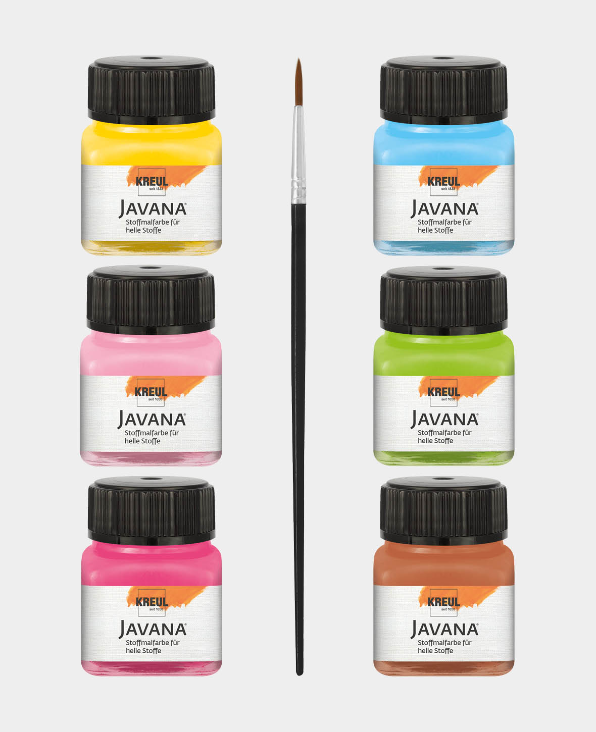 Set di colori per tessuti chiari JAVANA Basic Colors 6x20 ml