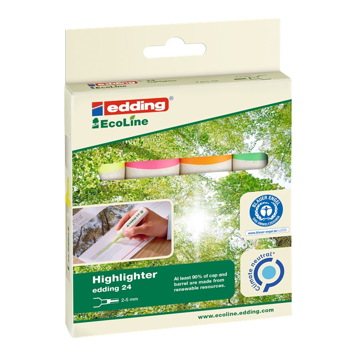 Set di evidenziatori ECOLINE EDDING24 4 pz.
